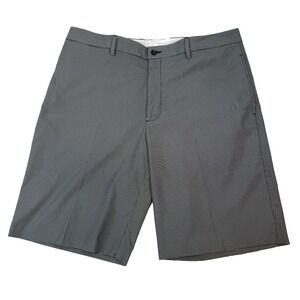 Greg Norman Mens Golf Shorts Black/White Check 38 Poly/Spandex Comfort Waist